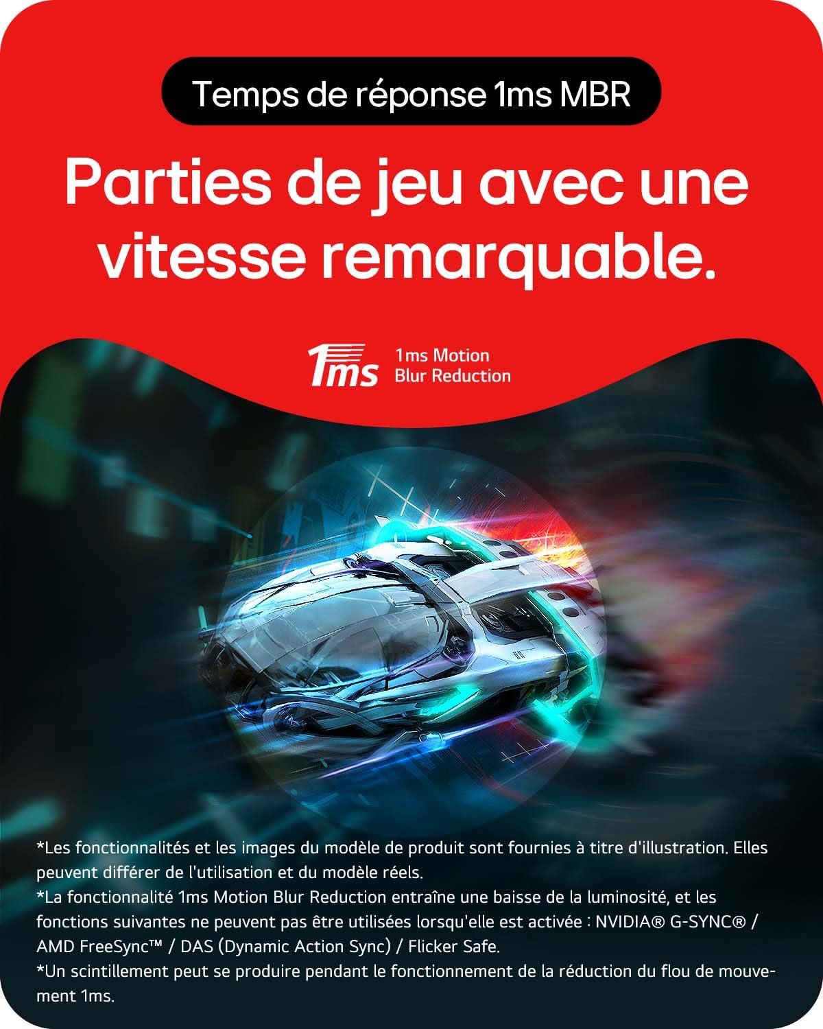 LG Ultragear™ 24GQ50F-B Ecran PC Gaming 24" - Dalle VA résolution FHD (1920x1080), 1ms MBR 165Hz, NTSC 72%, AMD FreeSync Premium, inclinable