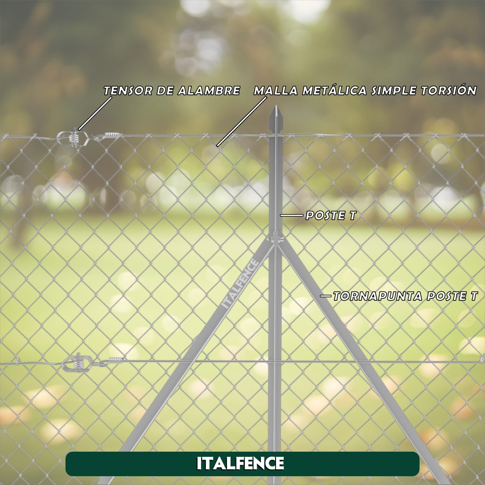 Set de 10 tornapuntas para postes T en hierro galvanizado [H170cm]