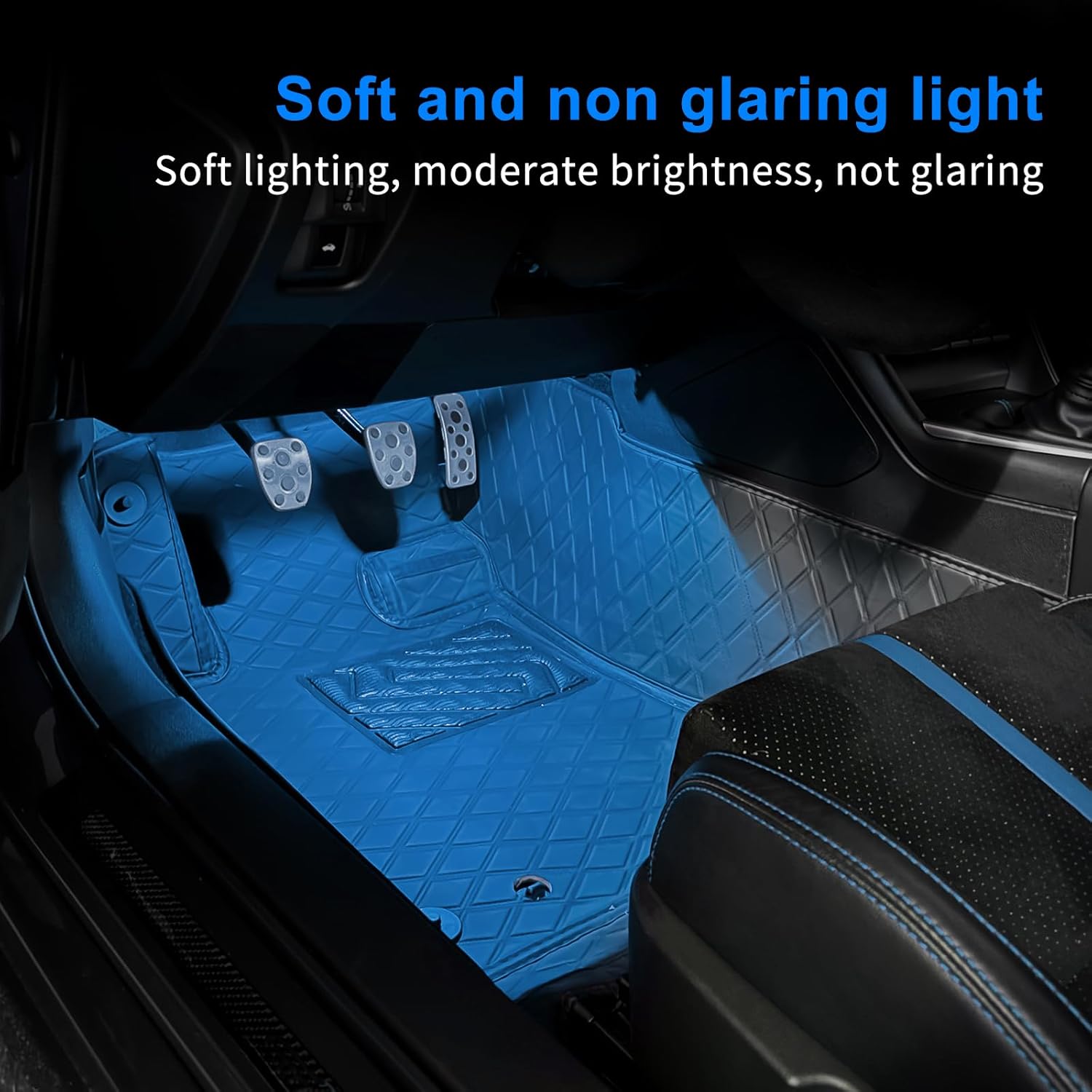 KUNGKIC Car LED Lights Interior for Toyota GR86 Subaru BRZ 2021 2022 2023 204 2025 Under Dash LED Lights Foot Light Car Accessories DC 12V (Blue)