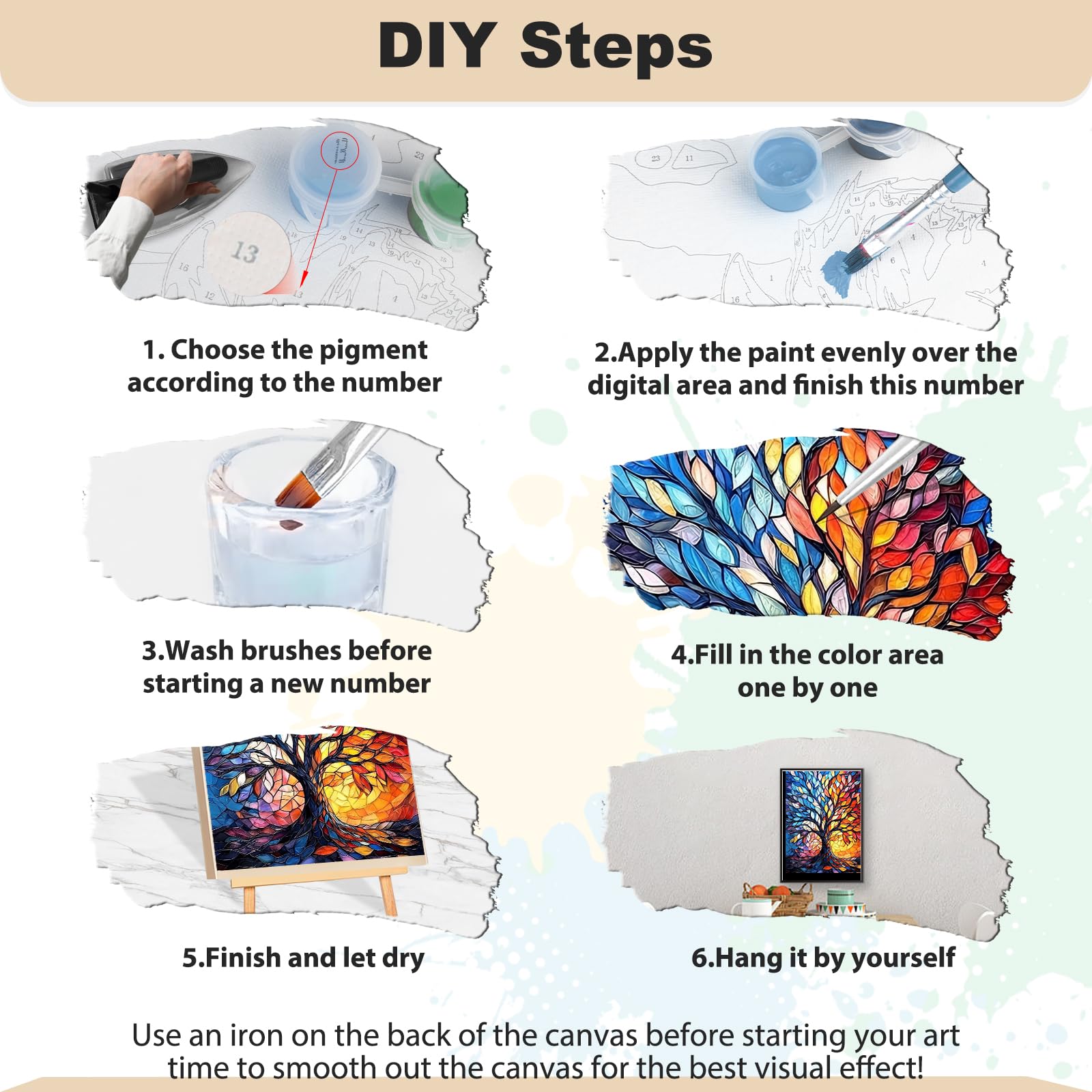 Paint by Numbers Albero della Vita Dipingi con i Numeri per Adulti, Kit di Pittura a