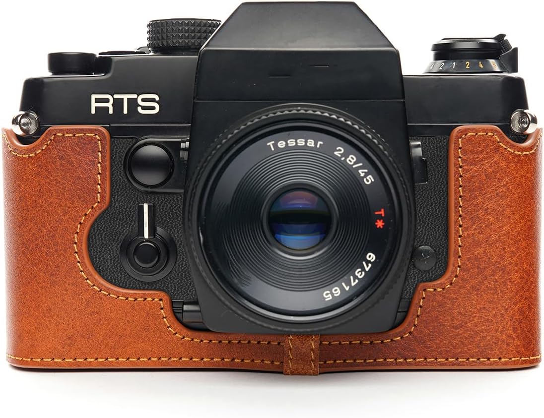 TP Original Handmade Genuine Real Leather Half Camera Case Bag Cover for Contax RTS RTS II RTS2 Rufous color