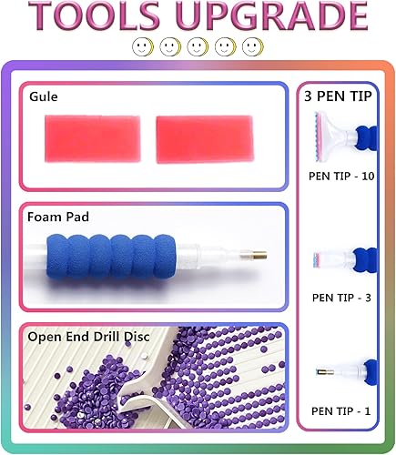 Miniatura 5 de AZQSD Kits de pintura de diamantes de pavo real para adultos, kits de arte de diamantes AB para taladro de Aurora Boreal, pinturas 5D DIY con puntos