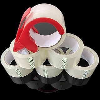 Quiet Packing Tape, Low Noise Tape, Clear Packing Tape, 6 Rolls 1.88" x 65 Yards, Industrial Heavy Duty Packing Tape for Shipping Packages to Dynamic Seal, Thicker Clear Packing Tape