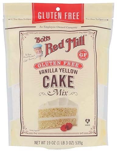 Bob's Red Mill Mezcla de pastel amarillo vainilla, sin gluten, 19 onzas (paquete de 4)