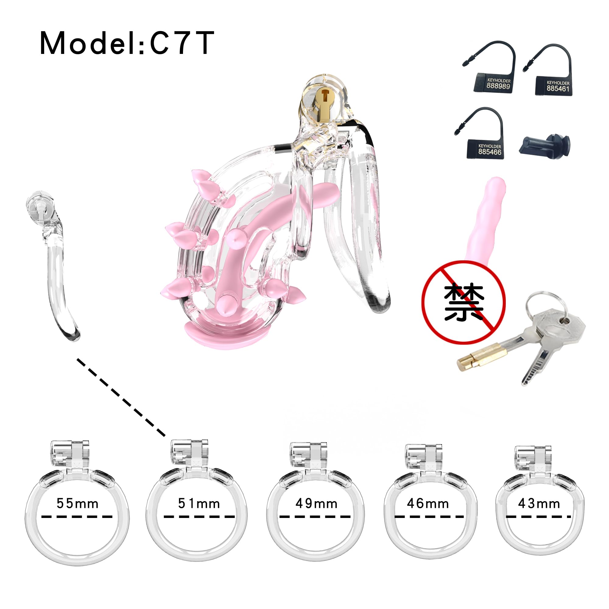 Cage de chasteté en résine 3D Cage de chasteté pour homme Cage à bite pour pénis Punition masculine Jouets sexuels pour le plaisir des couples (M)