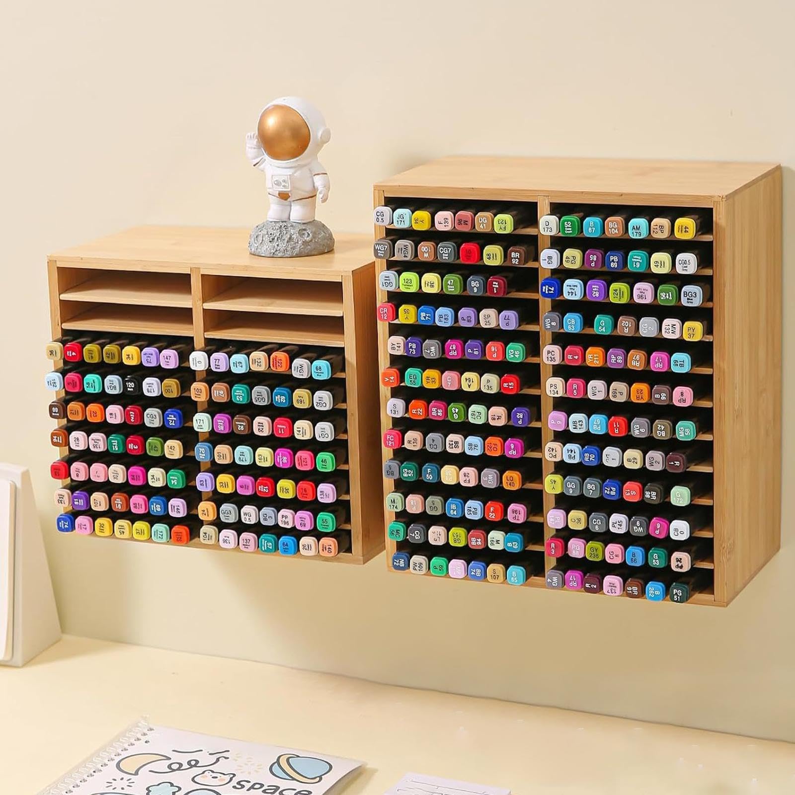 Organizzatore per Pennarelli in bambù, Porta, Contenitore per Pennelli, Salvaspazio