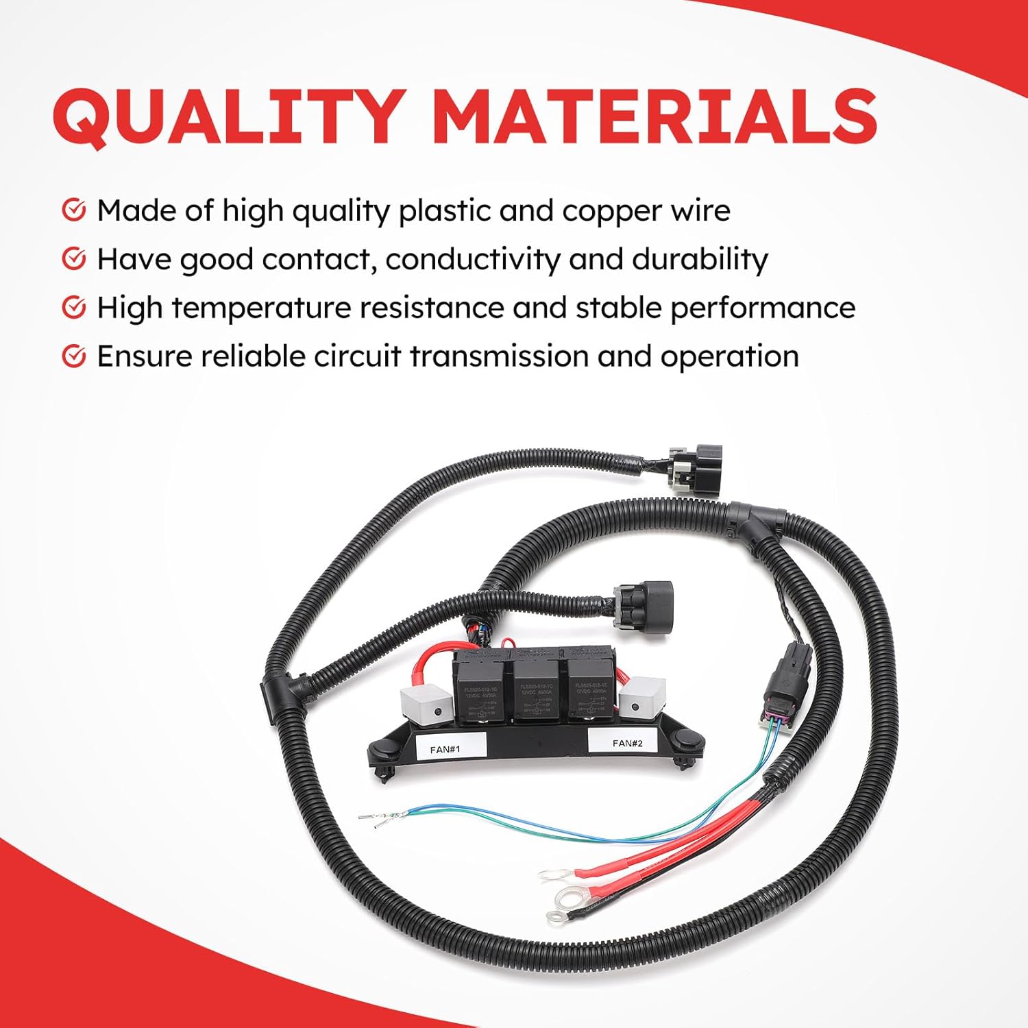 674-00923 Stand Alone Electric Fan Harness for 99-06 Chevy Silverado 1500 2500, 02-06 Chevy Avalanche 1500 2500 Cadillac Escalade/Escalade EXT, 99-06 GMC Sierra 1500 2500 Wire Harness Replace 67400923