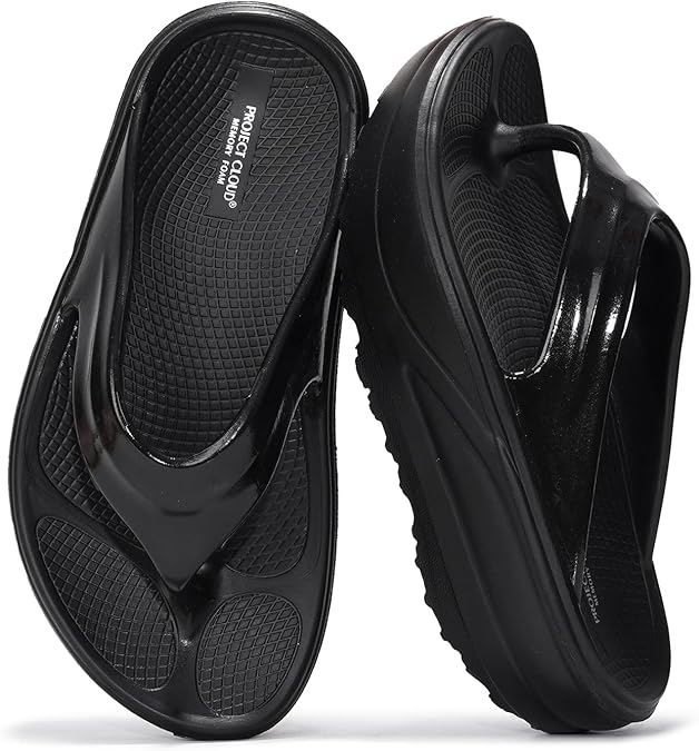 Project Cloud Super Foam Flip Flops for Women Footwear - Memory Foam and Lightweight Platform Sandals Women Beach Vacation Essentials - Non Slip Durable and Soft Slippers (Abra)