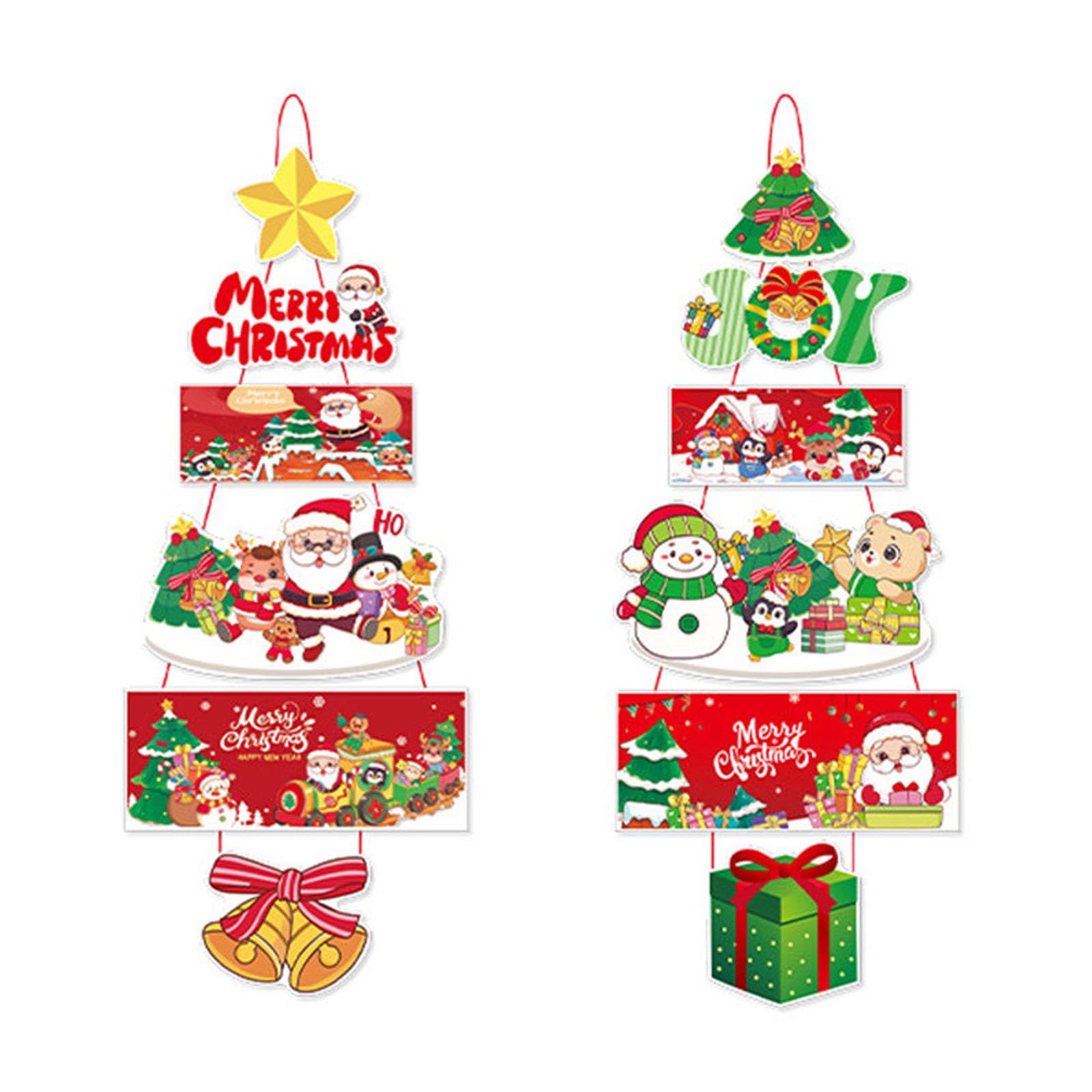 carotoe Of 2 Christmas Door Hanging Ornament Festival Christmas Door Hanging Decorations Crafted From Materials User Friendly