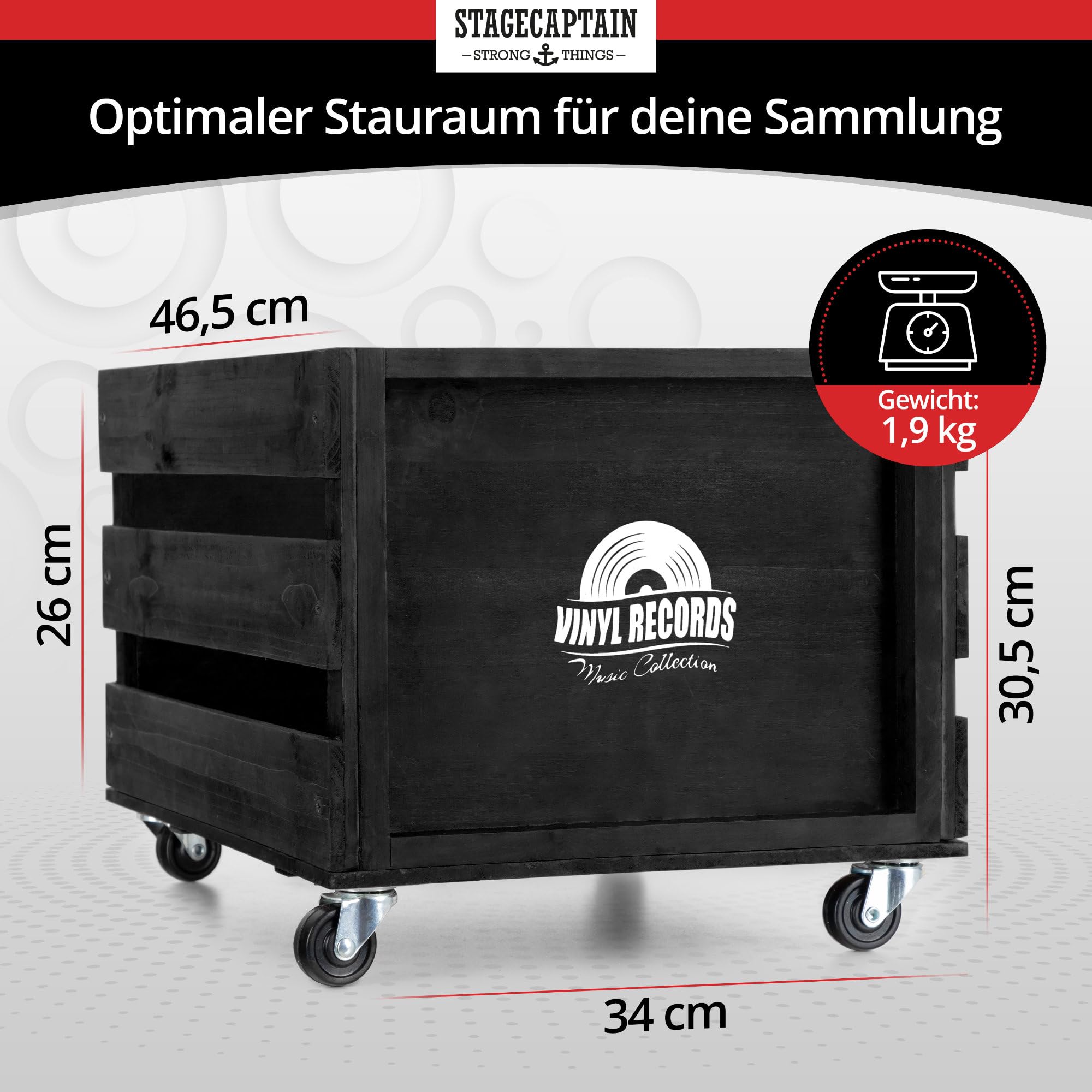 Stagecaptain SPK-100 BK Caja para discos Emil Negro 2x Set