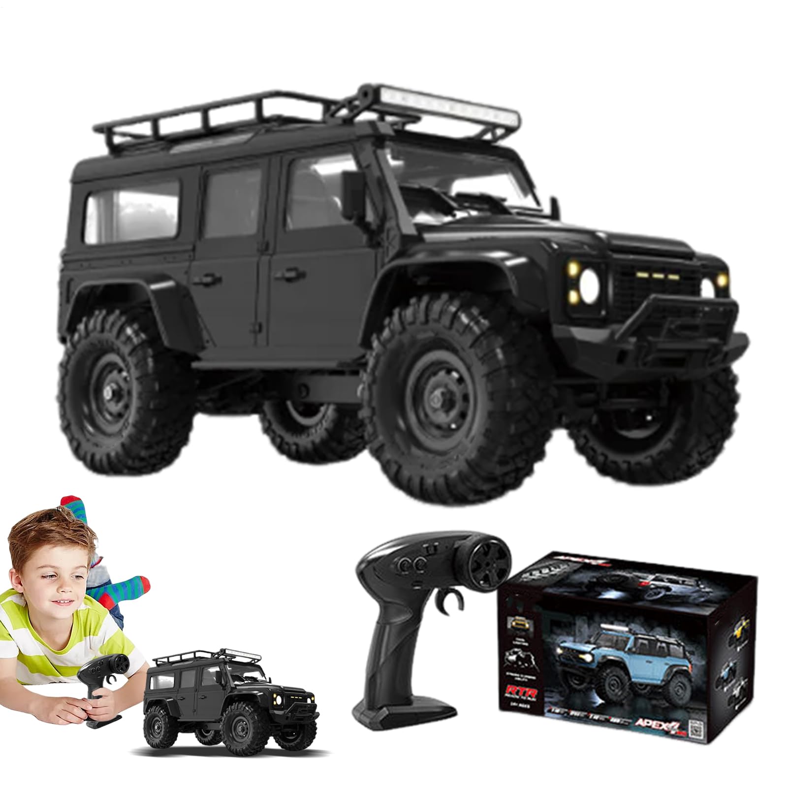 Generico Macchina RC Drifting Modellini Crawler A LED | Veicolo Fuoristrada Radiocomandato 1 16 Per Bambini Ragazze Adulti Feste Festival Compleanni All'Aperto Casa Intrattenimento