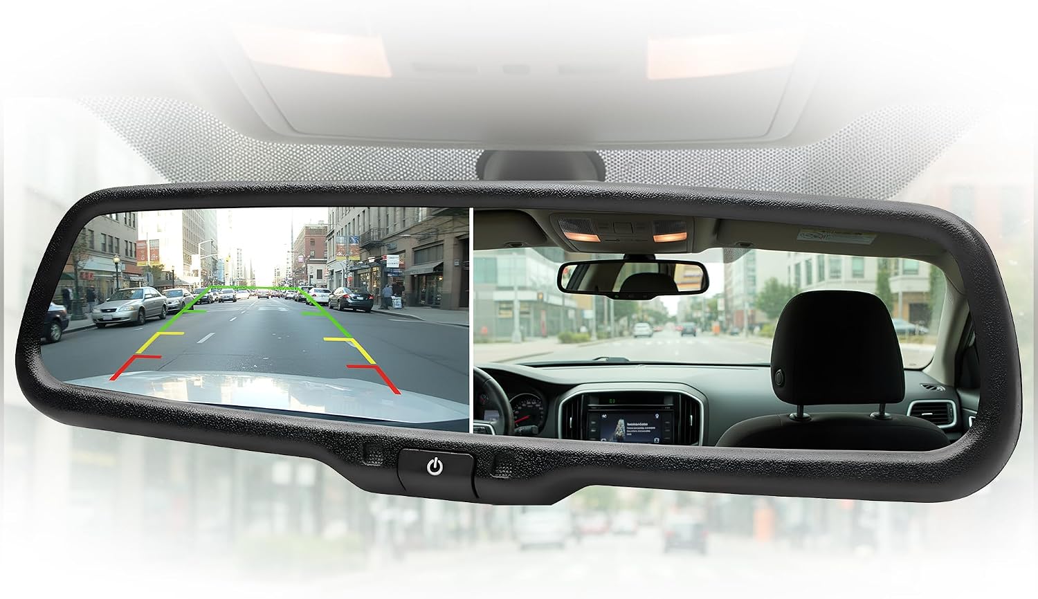 4.3” Backup Camera Rearview Mirror, Auto Dimming Digital LCD Rear View Mirror with RCA for Backup Camera Monitor, Fits Ford F150/250/350 Toyota Tacoma Corolla Chevy Equinox Jeep Wrangler