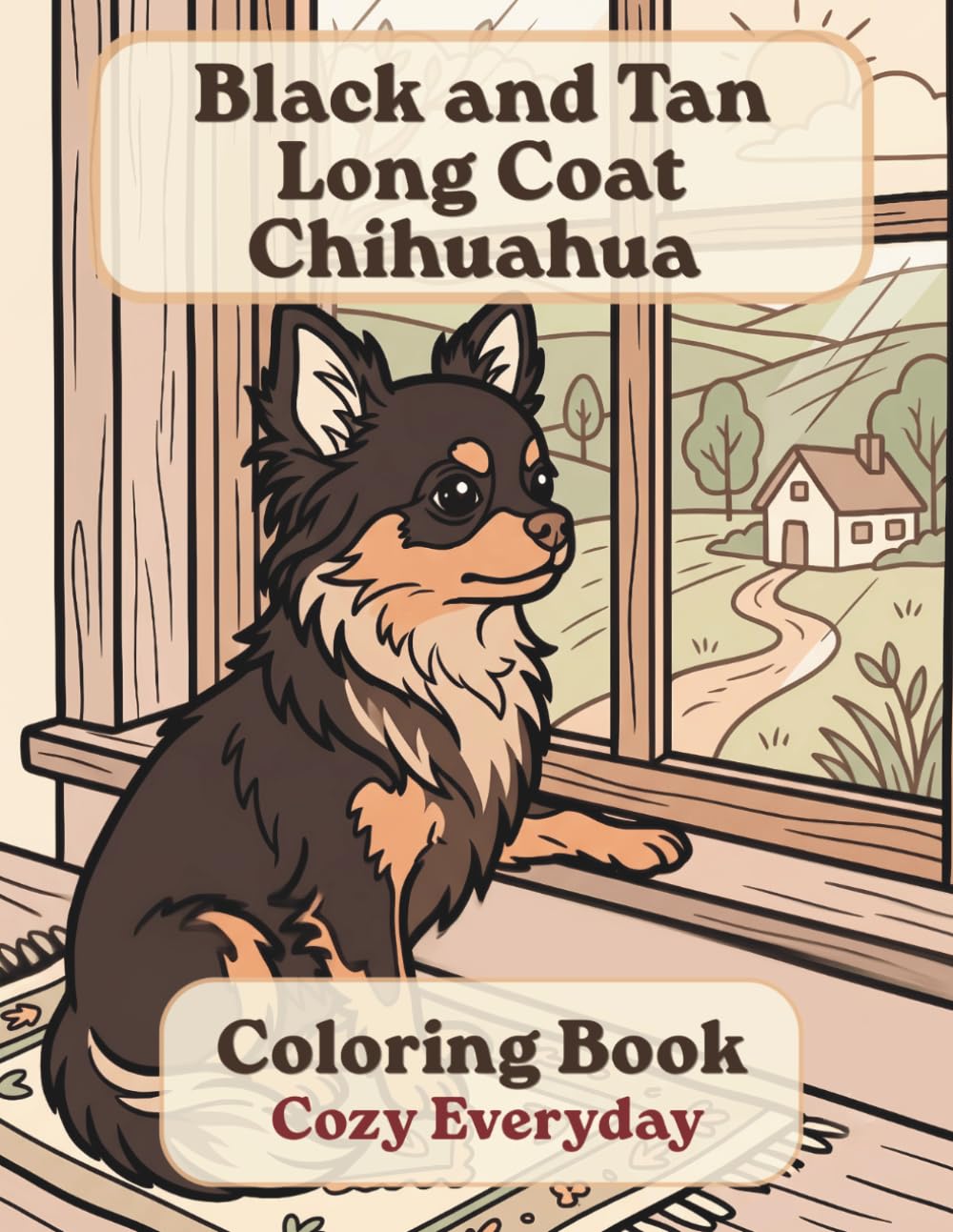 Black and Tan Long Coat Chihuahua Coloring Book: Cozy Everyday: A Cozy Bold and Easy Coloring Book for Adults and Seniors with Cute and Simple Black ... Stress Relief, Relaxation, and Mindfulness