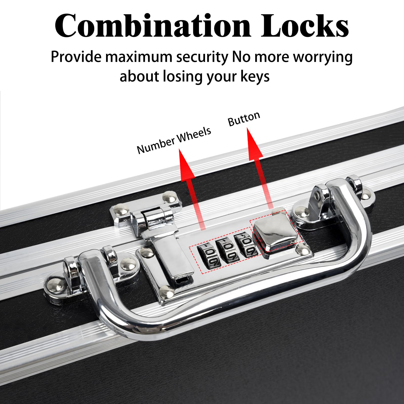 Snapklik.com : LASUK Aluminum Briefcase, Key Lock Clipboard Storage Box ...