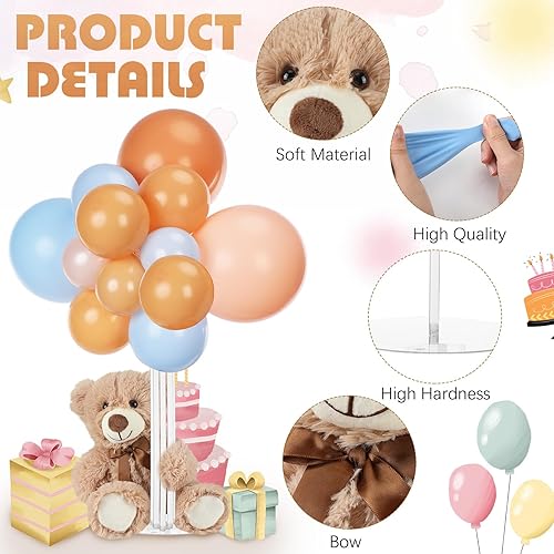 Miniatura 3 de Poen 133 piezas/6 juegos de decoración de fiesta de baby shower, centros de mesa incluyen 6 osos osos de espera de 13.8 pulgadas, 120 globos a