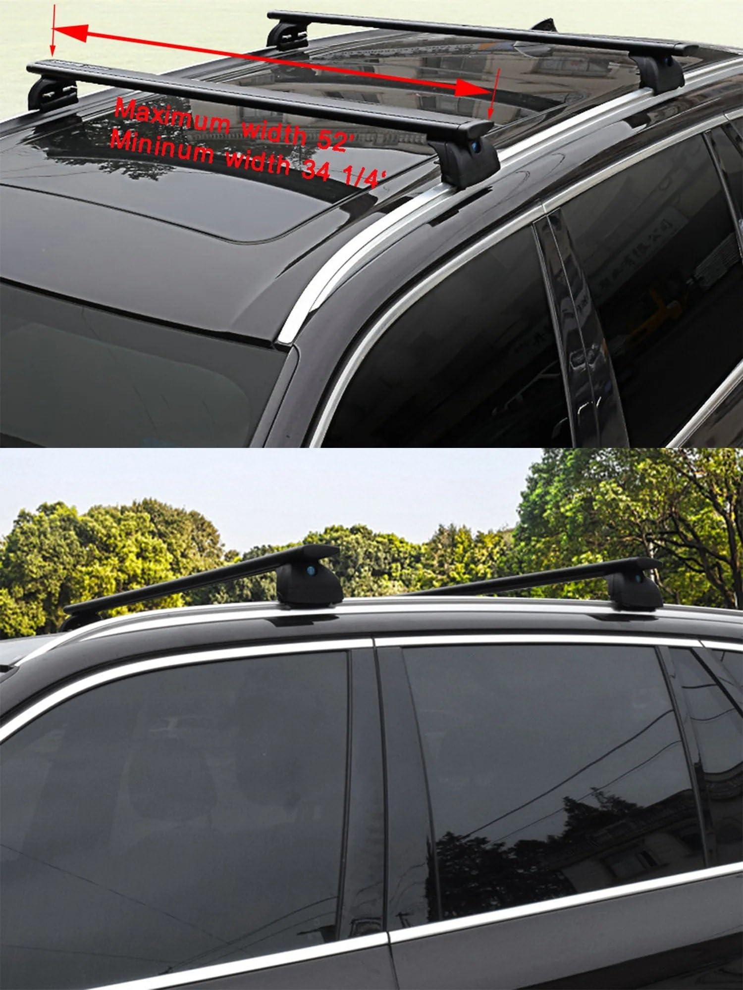 Belka dachowa Pasuje Do Cadillac XT6 2020-2025 2 Szt. Regulowana Poprzeczka Poprzeczka Bagażnik Dachowy Bagaż Cargo Zamykany Ogólny bagażnik dachowy
