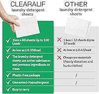 Vista 64 de CLEARALIF Laundry Detergent Sheets, Orange, 64 Load, CLEARALIF Laundry Detergent Strips Eco Friendly & Hypoallergenic