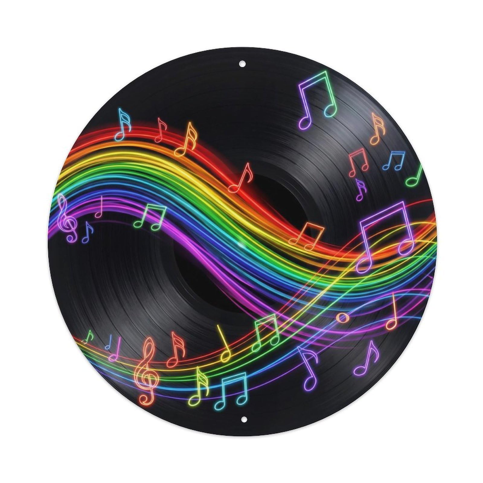 Colorful Music Vinyl Records Dynamic Rainbow Motion Metal Tin Sign