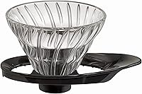 Vista 1 de HARIO V60 VDGR-01-B Heat Resistant Glass Transparent Dripper, 01, For 1 to 2 Cups, Black, Made in Japan