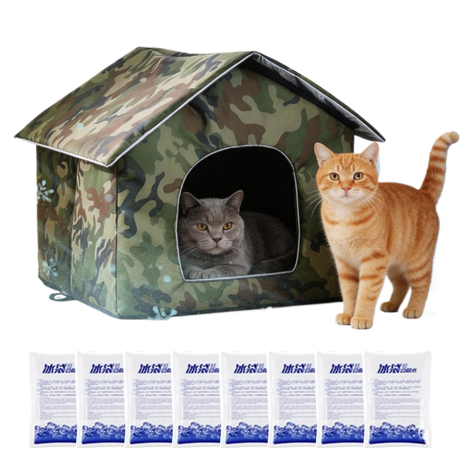 Cooling Cat House Thermal Insulation 3 Layer with Ice Packs