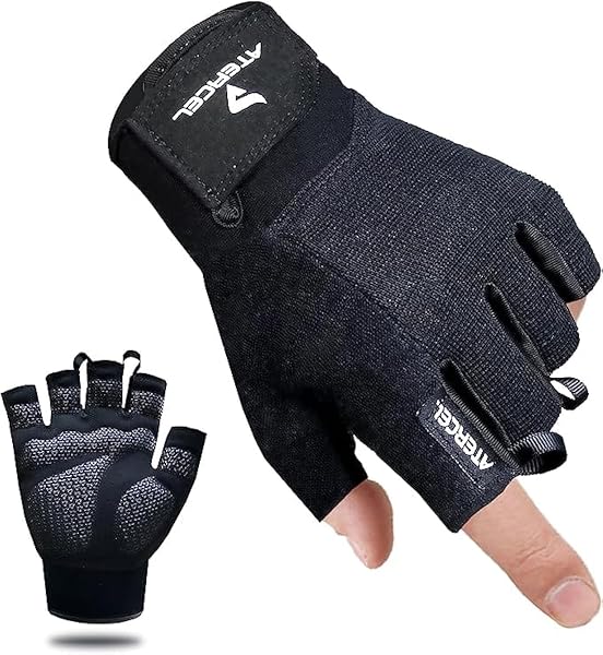 Atercel Workout Gloves for Men and Women, Exercise Gloves for Weight Lifting, Cycling, Gym, Training, Breathable and Snug fit - 1