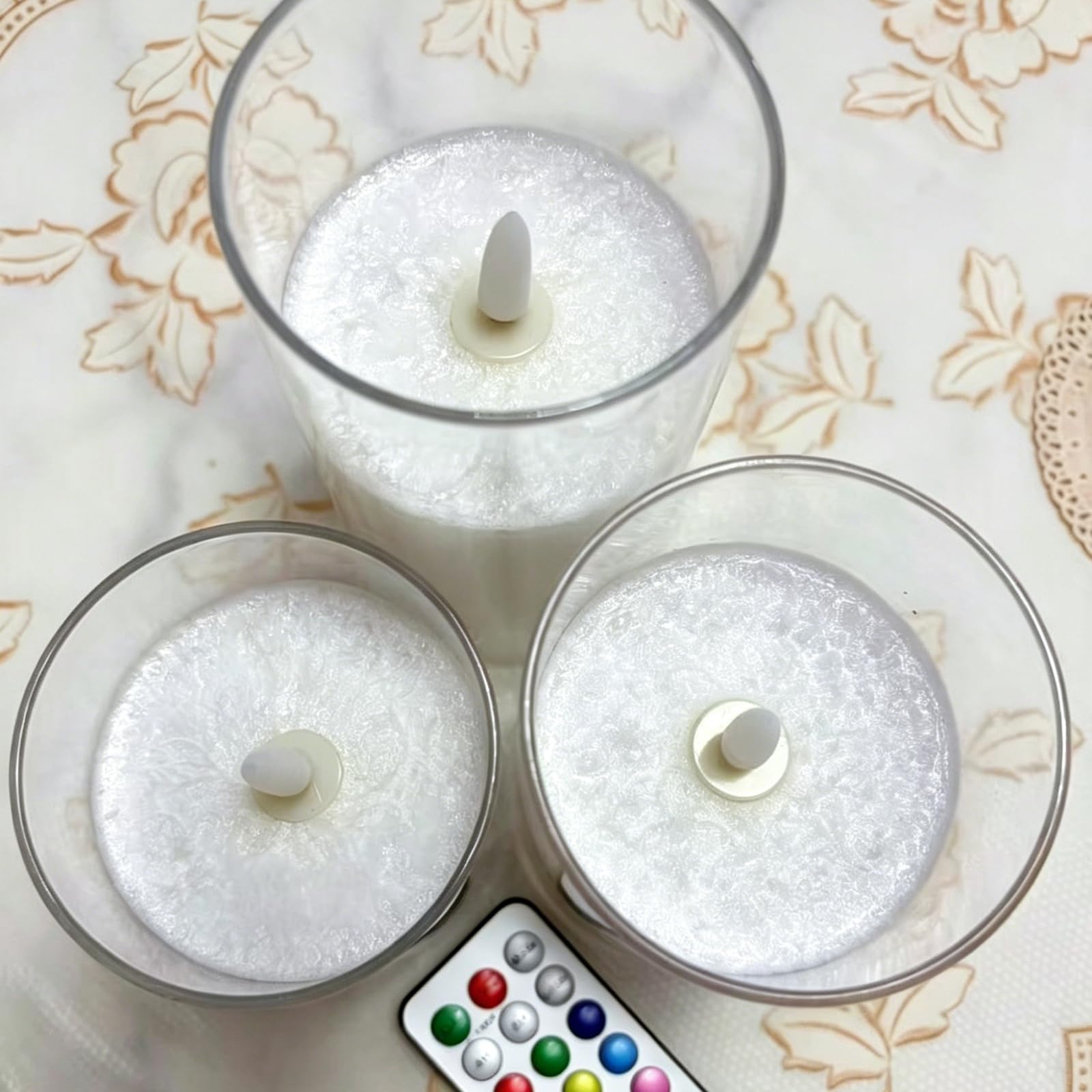 Candele senza fiamma, funzionamento a batteria, candele tremolanti senza fiamma, 3D tremolante FlameTimer e telecomando, sicure per matrimoni, casa, feste, decorazione JL-D003