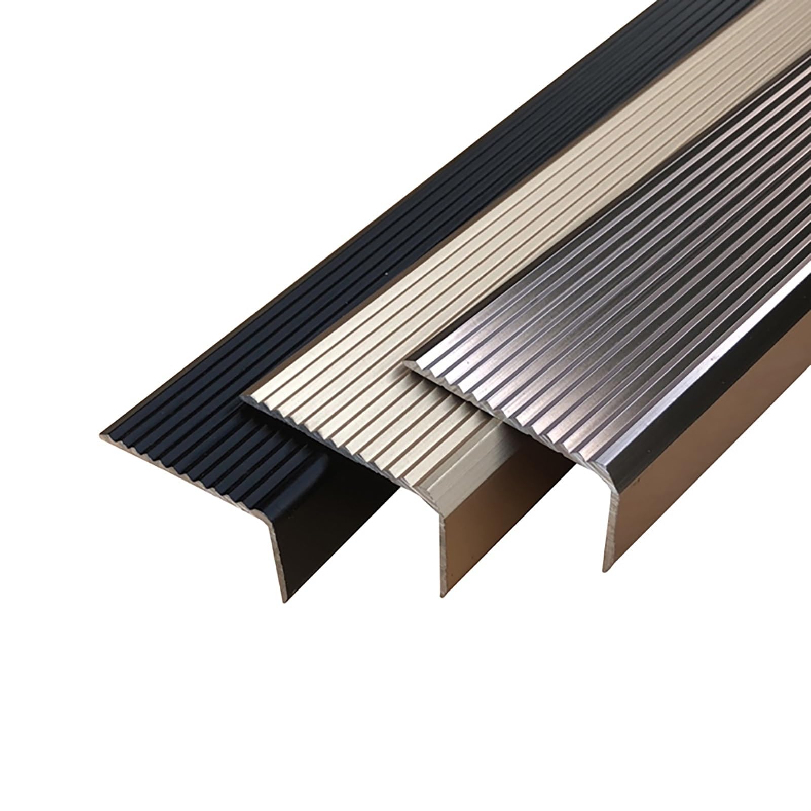 Nez de bord d'escalier en aluminium gris 90 cm pour protection de maison