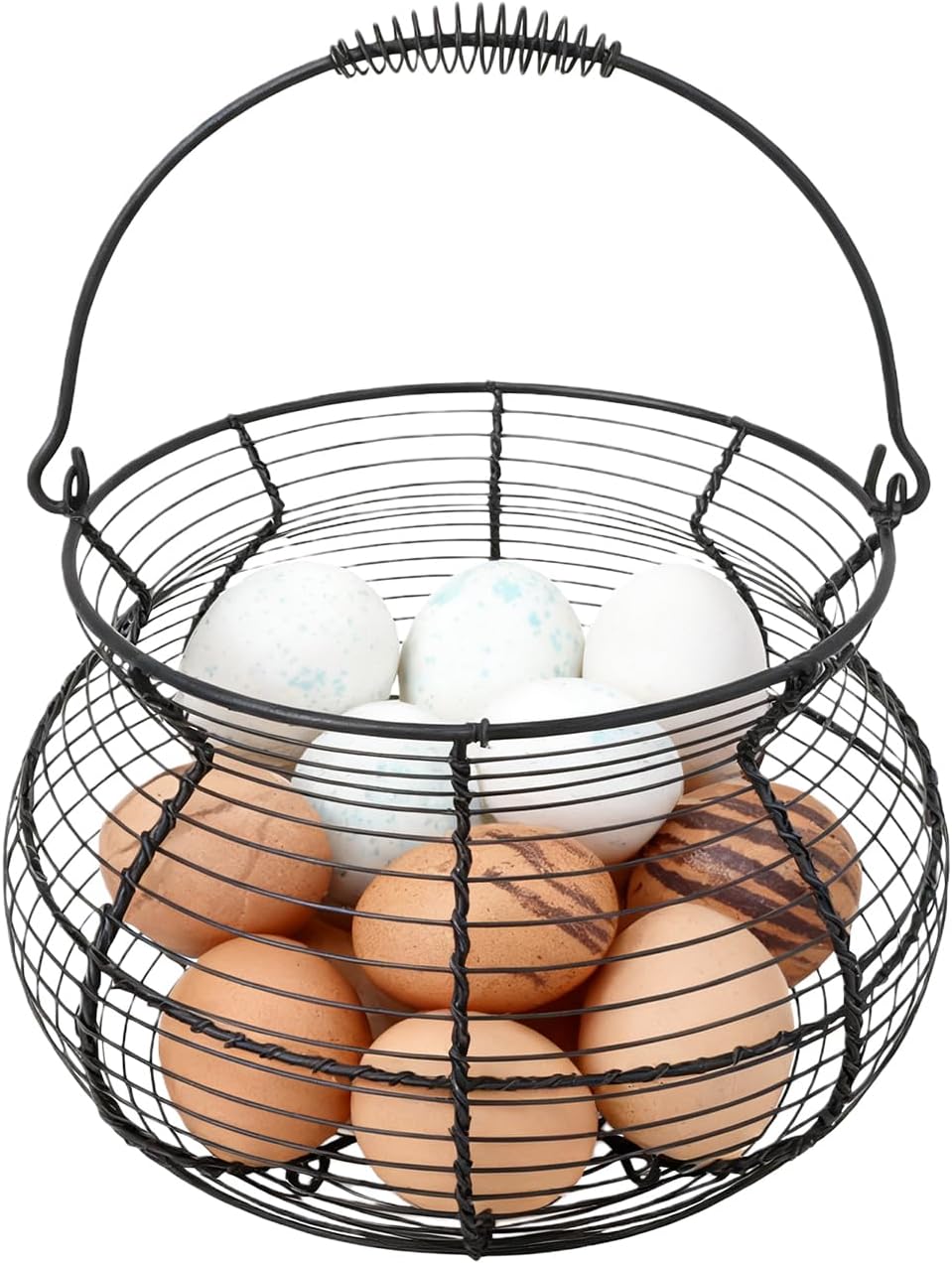 Chicken Egg Basket - Egg Container, Fresh Doors with Handle | Decorative Countertop Collecting Basket for Farmhouse Farmhouse Collection for