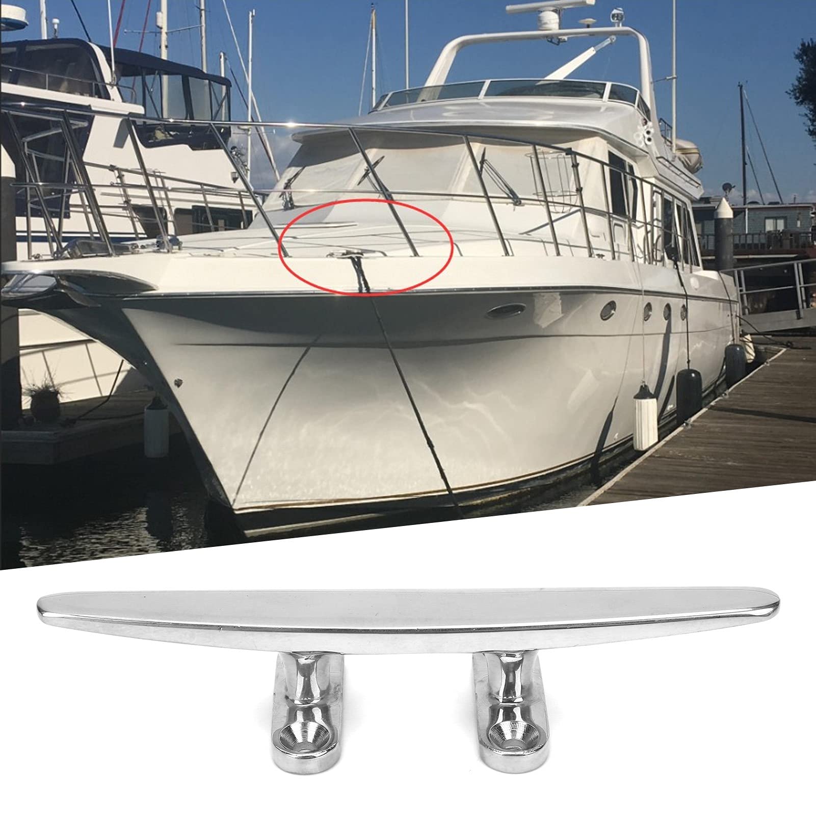 Bitta per Pontile per Barca, Bitta per Barca da 8 Pollici Bitta per Barca in Acciaio Inossidabile Bitta per Barca Portatile per Corda Ferramenta per Barche Accessori per Barche