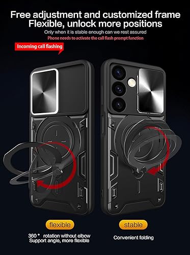Miniatura 5 de Funda para Galaxy S24 Plus con soporte de 360 Soporte magnético para automóvil absorción de impactos Funda de protección resistente para cámara