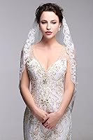 Vista 3 de GEORGE BRIDE Simple Elegent Lace Appliques Wedding Veil