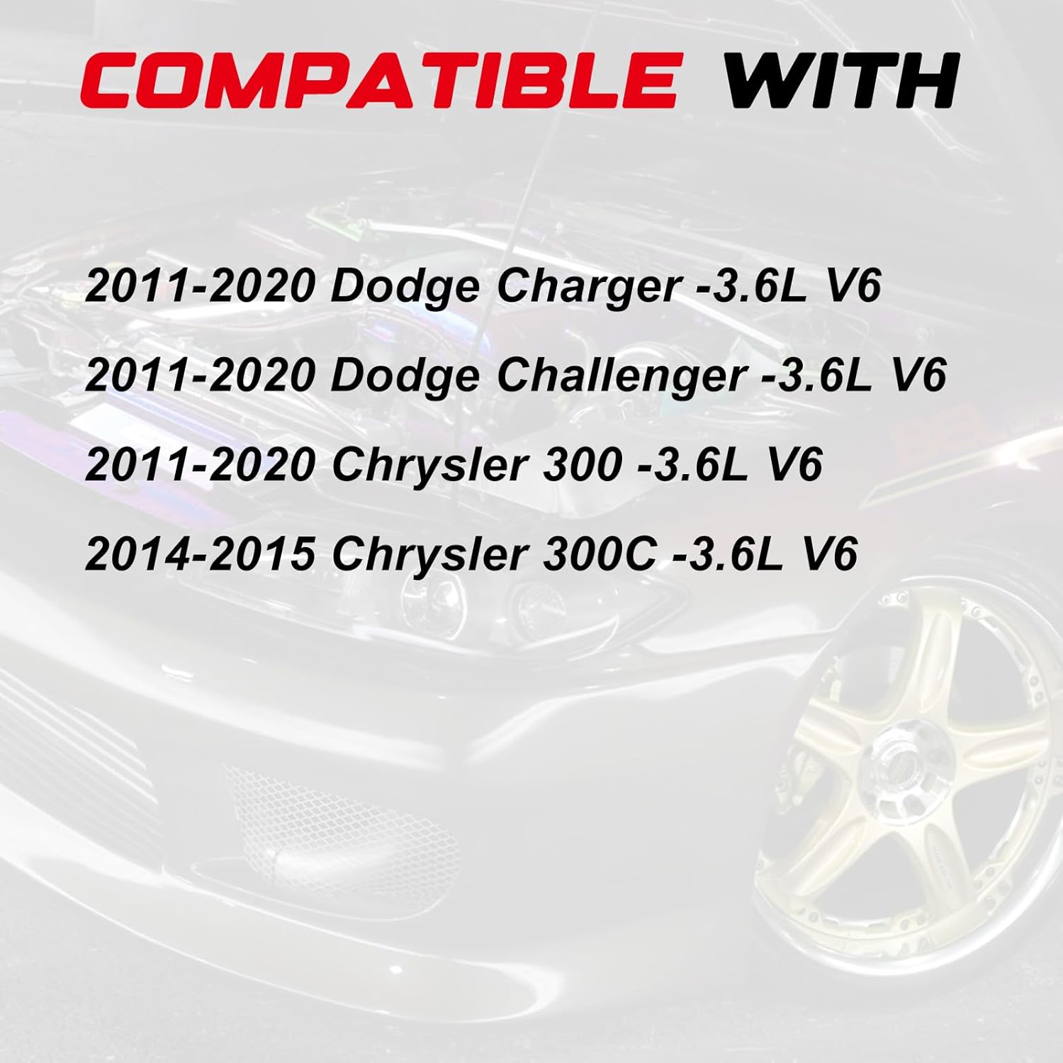 Cold Air Intake System Compatible with 2011-2018 Dodge/Chrysler, Charger & Challenger 3.6L, Chrysler 300 3.6L, High-Flow Filter Increase Performance & Acceleration