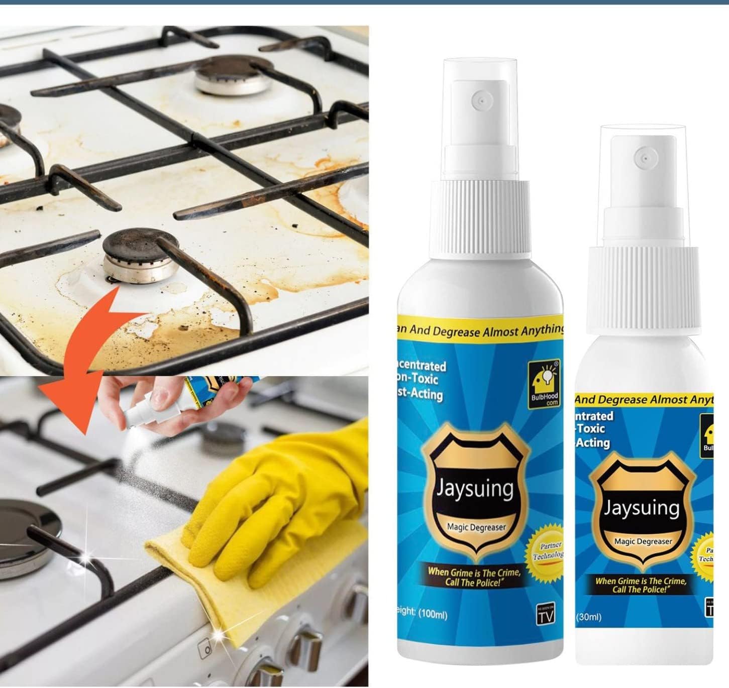 2PC Magic Degreaser Cleaner Spray, Kitchen Cleaner Spray Degreaser