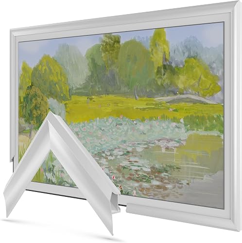 Frame My TV Deco TV Frames Alloy Prismatic - Pure White Bezel Compatible ONLY with Samsung The Frame TV (75", Fits 2021-2024 Frame TV)