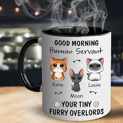 Miniatura 9 de Taza de café personalizada de gato (1 gato), taza de café personalizada de 11 oz y 15 onzas, regalo personalizado para amantes de los gatos, papá de