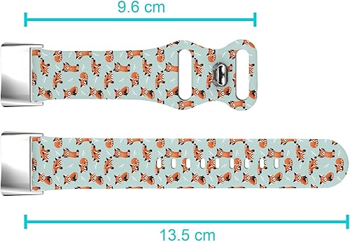 Miniatura 6 de Compatible con Fitbit Charge 5 / Fitbit Charge 6 - Correa de reloj de silicona suave (lindo panda rojo bambú), correa deportiva suave para mujeres y