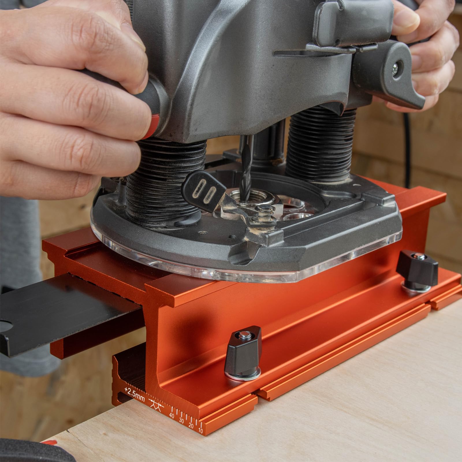 O'SKOOL Mortise and Tenon Jig is Ideal for cabinets Chairs, and Table Construction Using a Plunge Router, Metric Size - Image 4