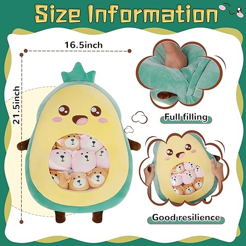 Vista 21 de Lewtemi Linda almohada de plátano Kawaii de peluche extraíble, peluches emocionales de apoyo de gato, dinosaurio, juguetes de peluche, regalo