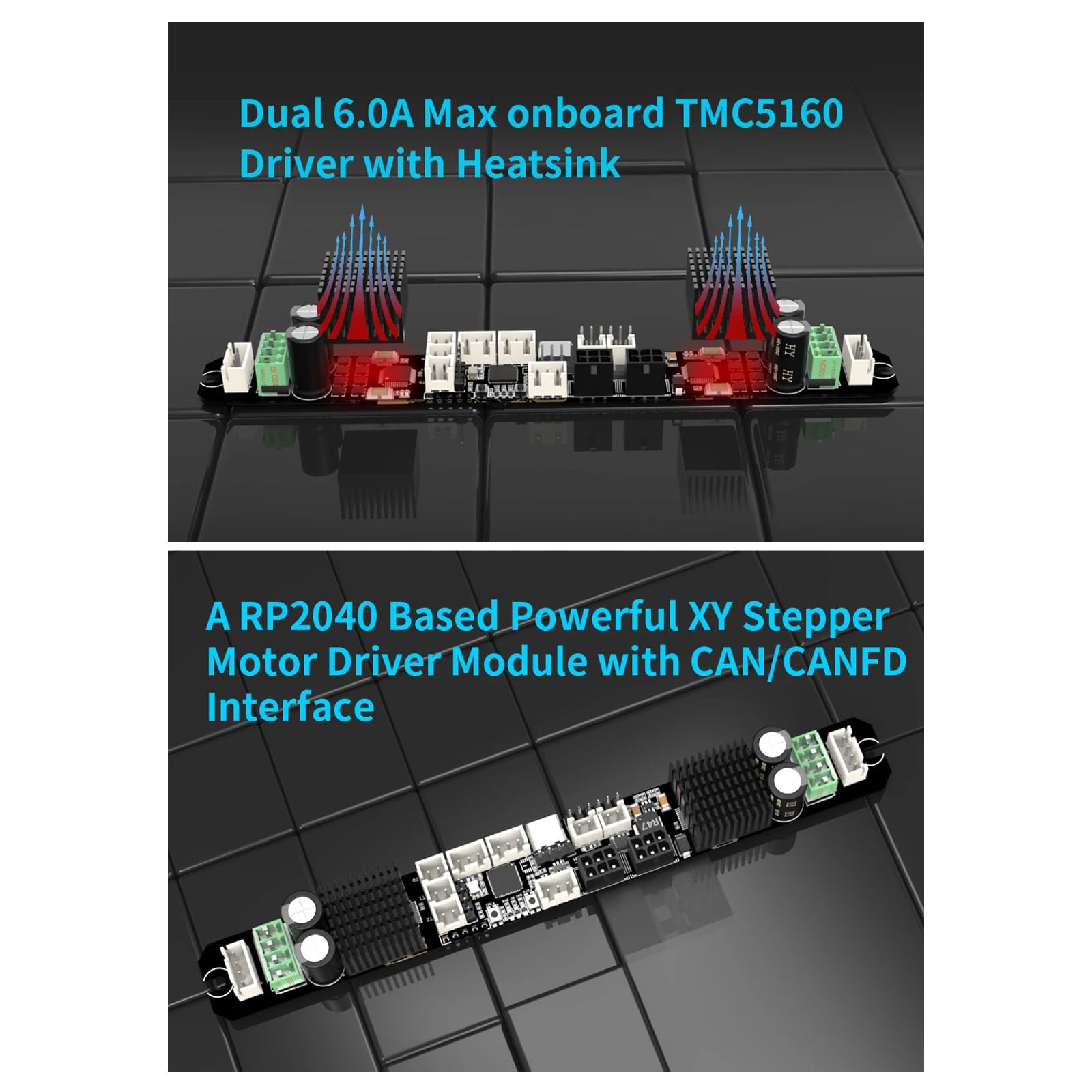 Carte mère PITB 2.0 pour imprimante 3D avec double pilote 6,0 A 2040 et module CAN/CANFD de compatibilité complète du micrologiciel