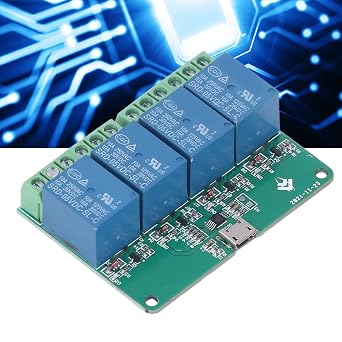 4 Channel Relay Module PCB USB Relay Expansion Card for Computer
