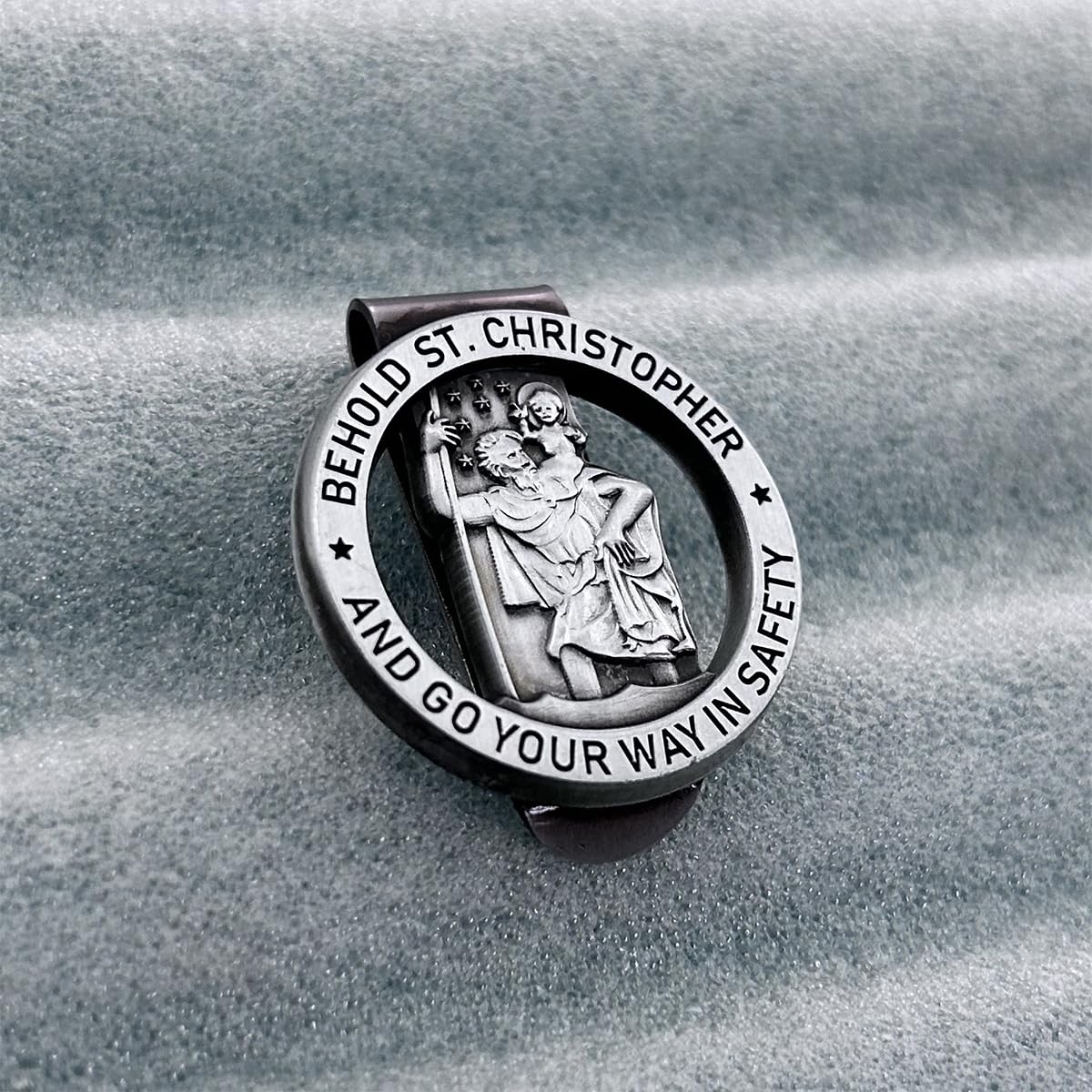 Medaglia Di San Cristoforo Per Auto - 2 Clip Per Visiera Con Benedizione, Regalo Per Viaggiatori - Foto 10