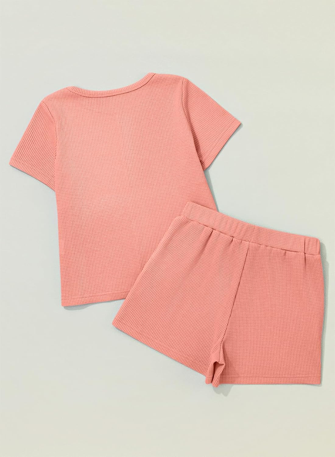 blibean Girls Summer Clothes Sets Kids Waffle Colorblock Outfits Size 6-15 Years - Image 6