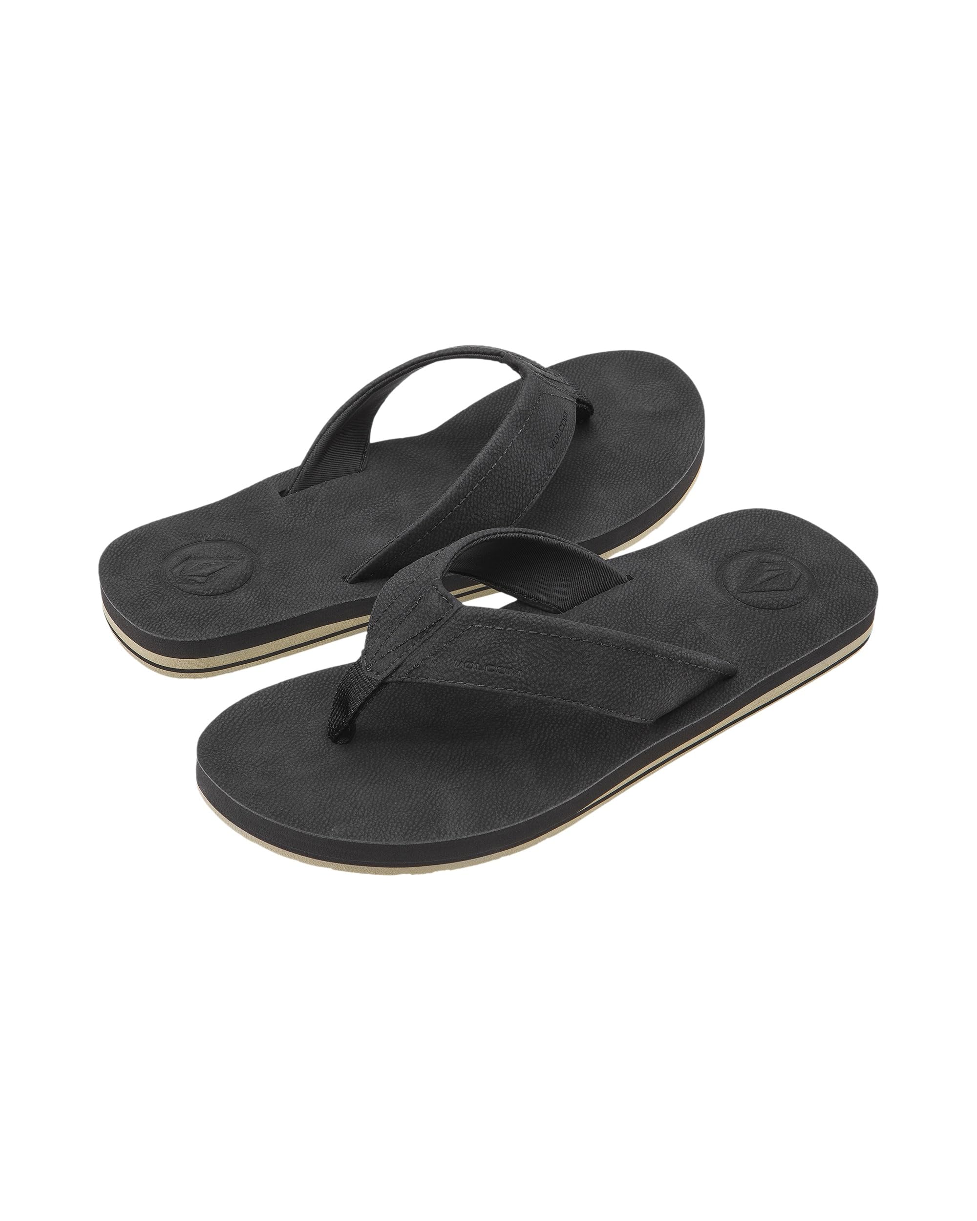 Volcom Men's Victor Sandals – Water-friendly Flip Flops With Comfort Foam Footbed