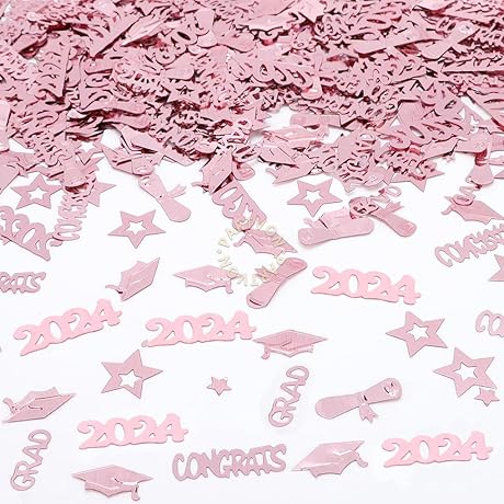 2024 Rose Gold Graduation Confetti
