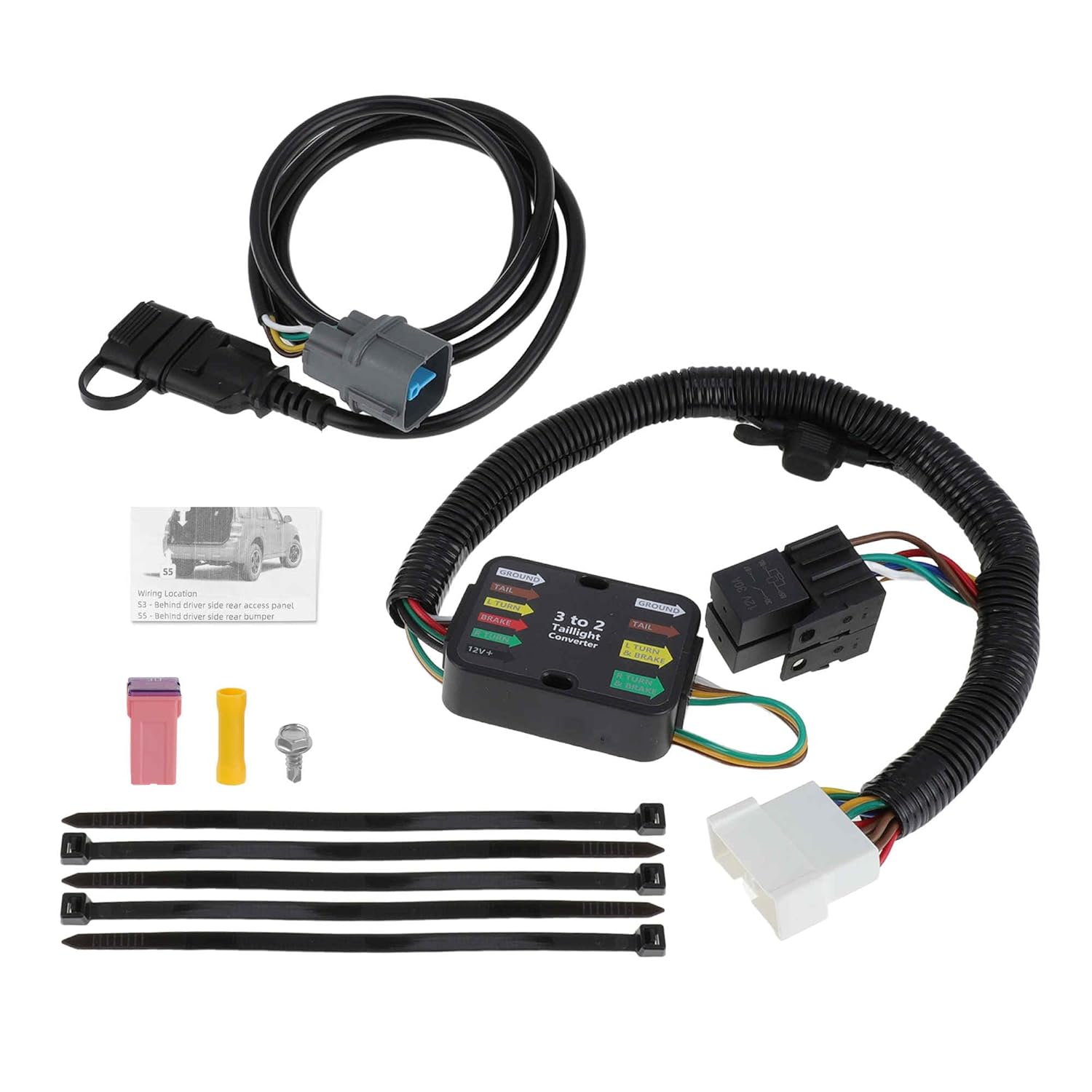 4 Pin Trailer Wiring Harness 56170 Towing Hitch Wiring Kit for Honda Pilot 2012 2013 2014 2015 Connector Towing Harness Converter