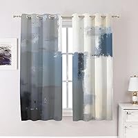 Vista 322 de Cenefas de cocina modernas con patrón de cobre marrón dorado para ventanas, cenefas opacas abstractas de marcas de arañazos y cortinas opacas