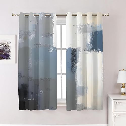 Miniatura 322 de Cenefas de cocina modernas con patrón de cobre marrón dorado para ventanas, cenefas opacas abstractas de marcas de arañazos y cortinas opacas