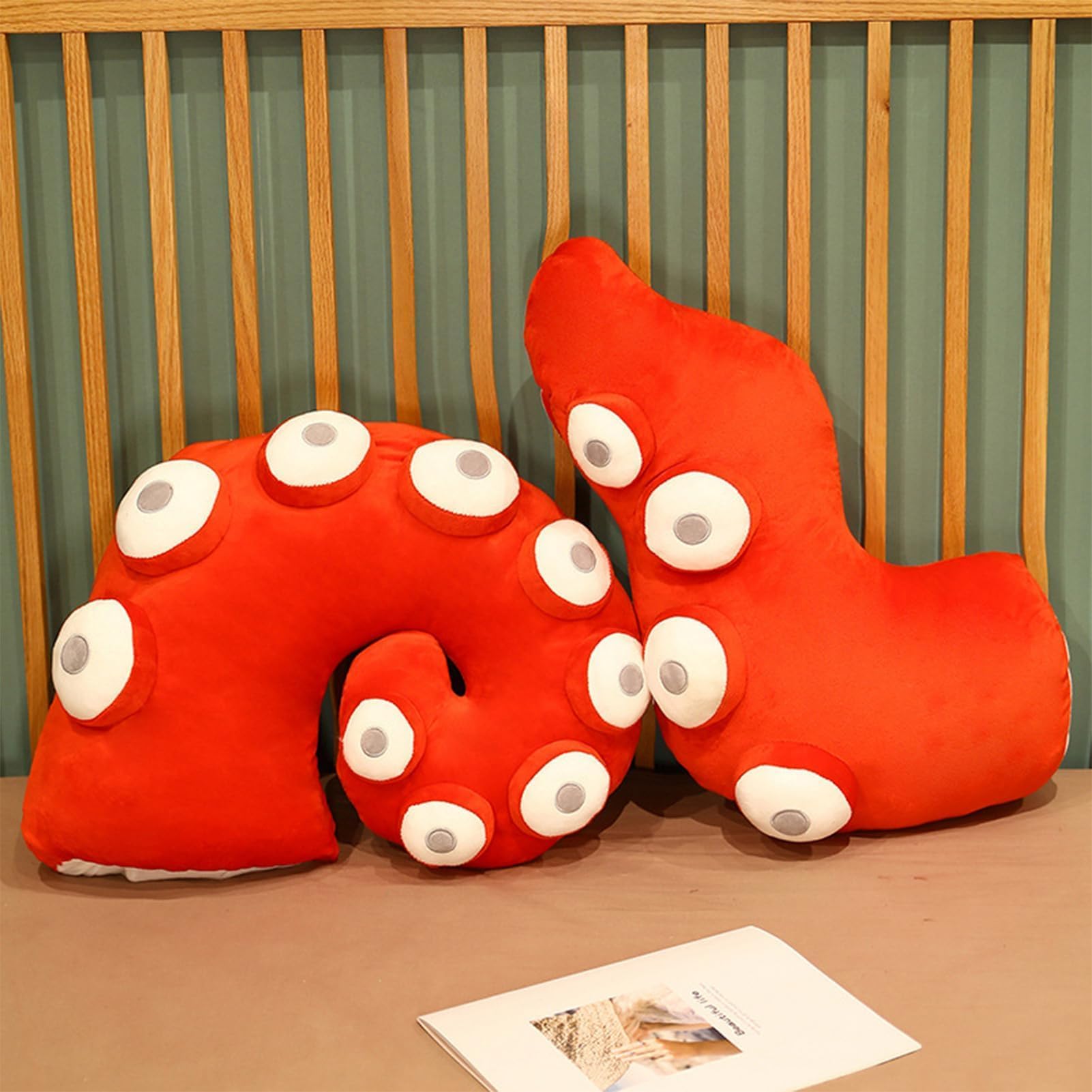 Yoholto Octopus Tentacles Plush Pillow, Tentacles Stuffed Animal, Interesting Plush Gift for Kids Adults(17.7 * 13.7in,Red): 21.6"*11.8" Red-strip