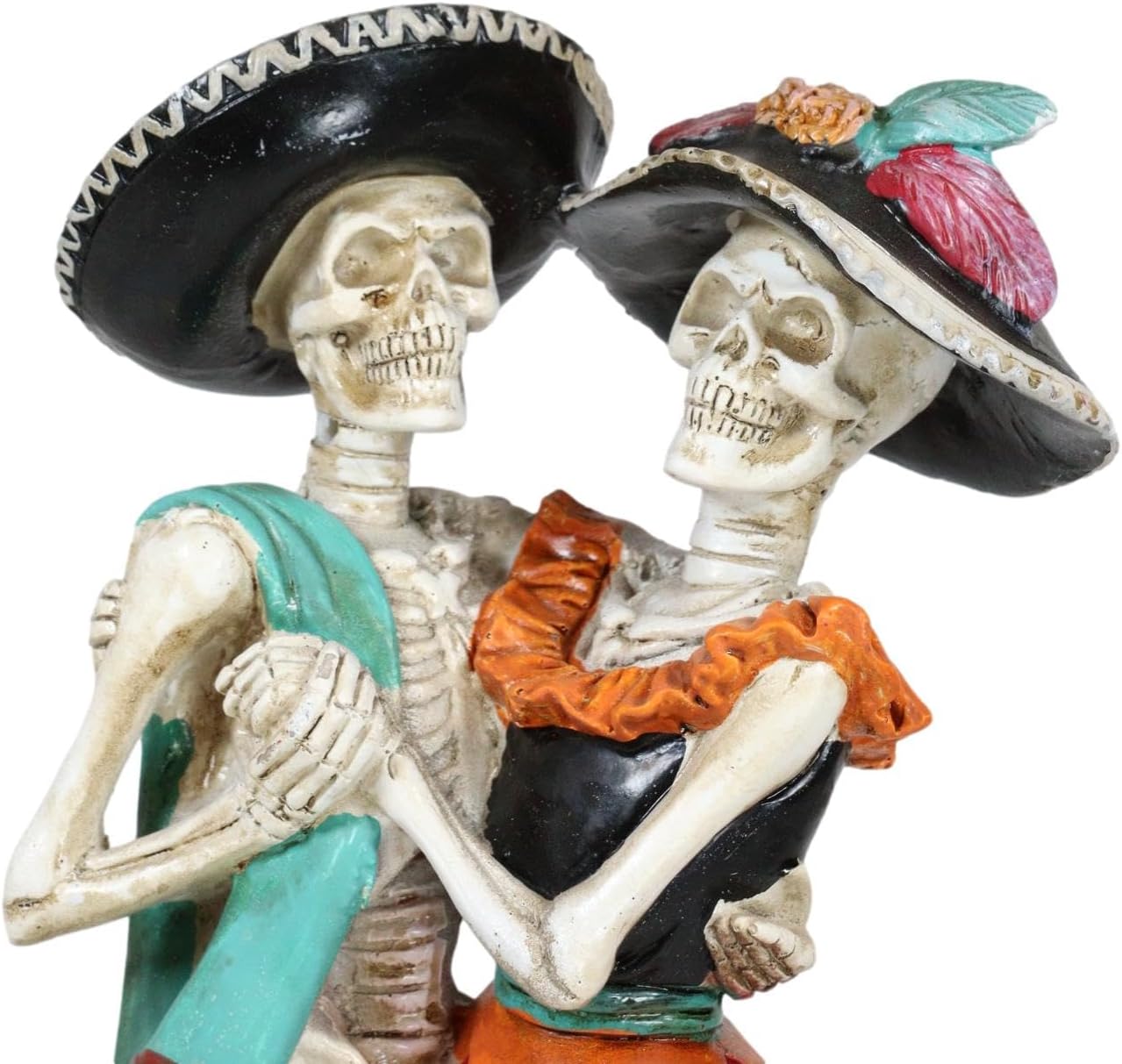 Ebros Gift Large Day of The Dead Wedding Dance Celebration Skeleton Star Crossed Lovers Couple in Mexican Traditional Colors Figurine Dias De Los Muertos Macabre Sculpture 12" H