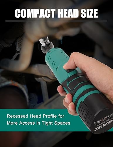 Miniatura 3 de COMOWARE Llave de trinquete eléctrica inalámbrica de 38 pulgadas, kit de trinquete de potencia de 12 V de 40 pies con 1 batería de iones de litio,